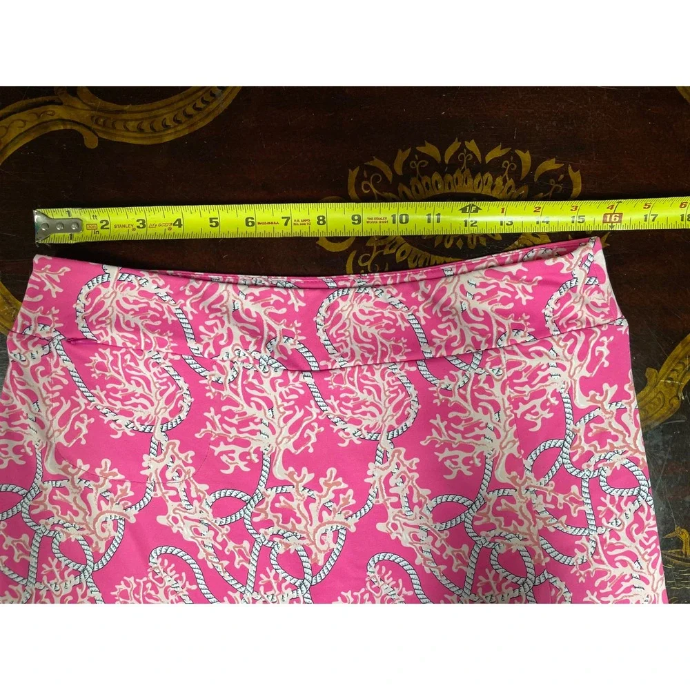 Lulu B Pink Coral Rope Nautical Skort Pickleball Golf Chic Resort Wear UPF 50 M - Picture 4 of 12